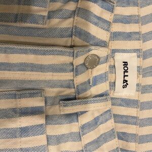 Rolla's Striped Denim High Rise Jeans